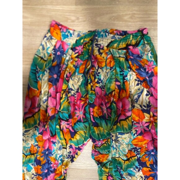 Bandini Floral Printed Harem Pants Hippie Festival 100% Rayon Size P - Picture 2 of 8